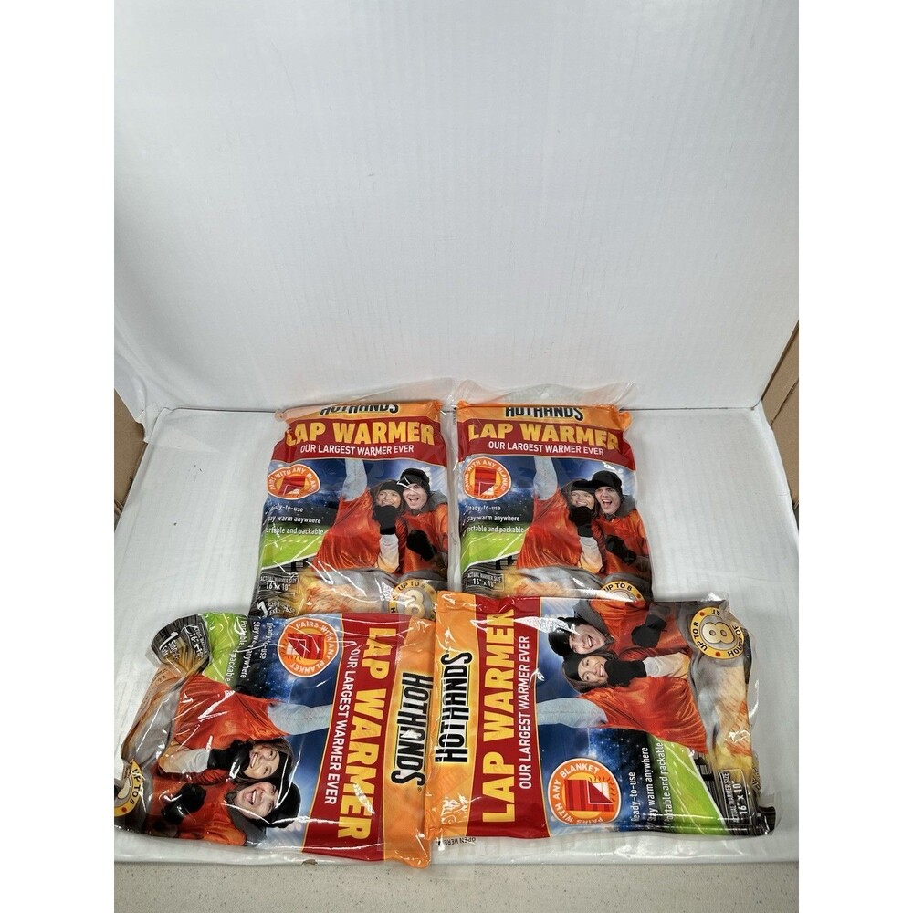 HotHands Lap Warmer 16" X 10" - Up to 8 Hours of Lasting Heat - 1 Warmer 4 Pack
